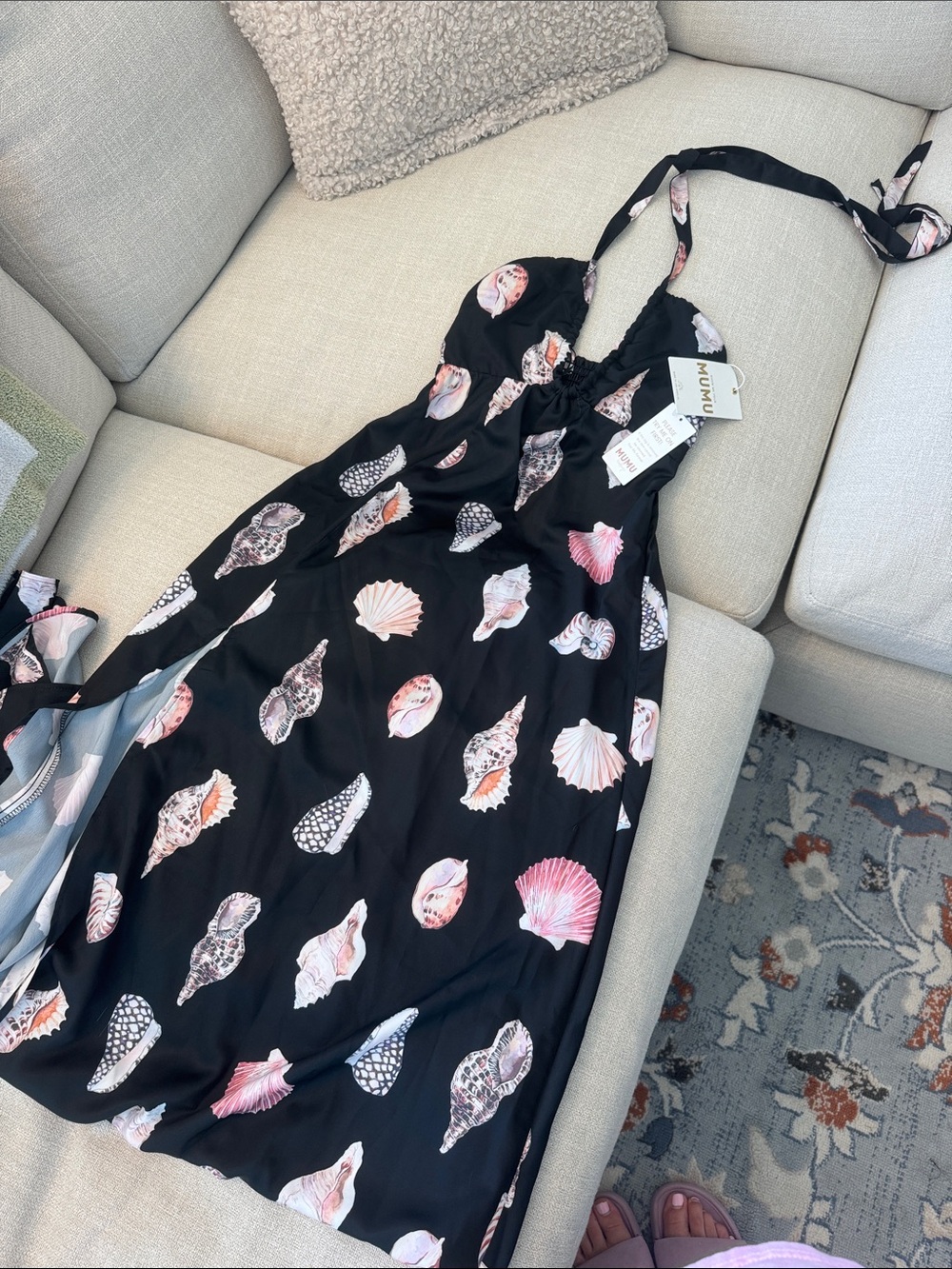 Show Me Your Mumu NWT Seashell Halter Maxi Dress XS/S Beach Vacation Goddess - Picture 6 of 9
